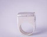 Handmade Sterling Silver Moonstone Ring: Unisex Signet Style, September Birthstone