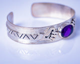 Clinched fist cuff, silver bracelet with amethyst stone representing Unity, struggle, empowerment, unique handmade jewelry