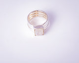 Handmade Sterling Silver Moonstone Ring: Unisex Square Statement Jewelry