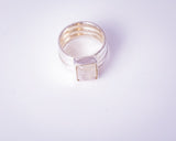 Handmade Sterling Silver Moonstone Ring: Unisex Square Statement Jewelry