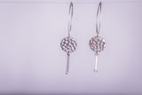 Silver drop earrings, light handmade hammered dangle