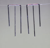 Sterling silver Abstract Trident earrings, Modern Earring, geometric post earrings, Artsy gift for her