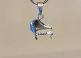 Piano charm, music instrument pendant, sterling silver