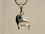 Piano charm, music instrument pendant, sterling silver
