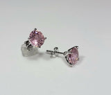 Pink Crystal earrings, sterling silver studs, October birthstone, Breast Cancer survivor jewelry, Mothers Day Gift, Minimalist jewelry