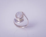 Handmade Moonstone Sterling Silver Statement Ring - Size 5