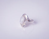 Handmade Moonstone Sterling Silver Statement Ring - Size 5