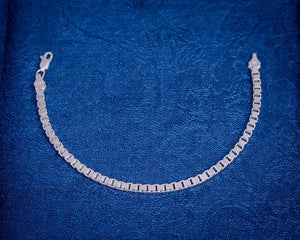 Sterling Silver box chain bracelet, unisex link bracelet, Mothers Day Gift
