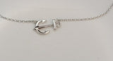 Sterling Silver Anchor Necklace: Minimalist Mariner Naval Jewelry