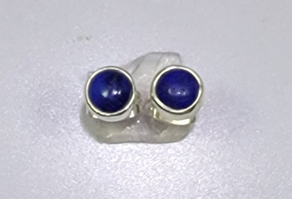 Lapis stud earrings, Sterling silver round blue December birthstone. Great studs  for men, children, and women, great stocking stuffers