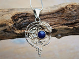 Unique Sterling Silver Lapis pendant, handmade meaningful jewelry, gift for people in transition, December birthstone, Christmas Gift