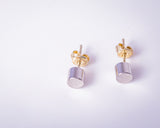 Cool cylinder stud earrings, sterling silver minimalist jewelry