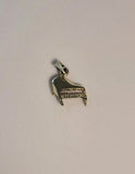 Piano charm, music instrument pendant, sterling silver