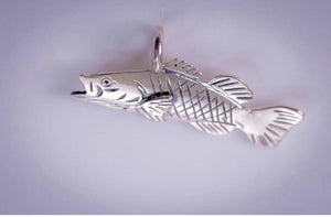 Gift for fisherman, Silver fish necklace, trout, bass, gift for angler