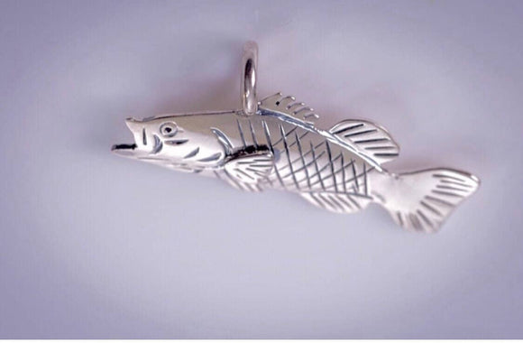 Gift for fisherman, Silver fish necklace, trout, bass, gift for angler