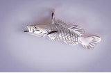 Silver Bass Necklace, Gift for Fisherman, Angler Jewelry
