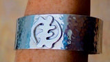 Statement silver Bracelet, Gye Nyame adinkra symbol, religious jewelry gift for him