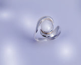 Handmade Sterling Silver Moonstone Statement Ring - Size 8