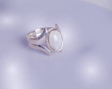 Moonstone ring, gift for new beginnings, sterling silver statement ring, handmade jewelry, moonstone size 8 and a half, September birthstone