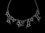 Serotonin Molecule  link bracelet, sterling silver science gift
