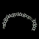 Serotonin Molecule  link bracelet, sterling silver science gift