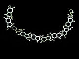 Serotonin Molecule  link bracelet, sterling silver science gift
