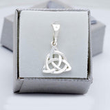 Sterling Silver Triquetra Pendant: Celtic Knot Trinity Necklace