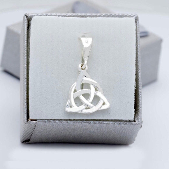 Triquetra pendant, sterling silver Celtic knot necklace, Irish, Holy trinity, mind, body spirit jewelry, S trinity knot