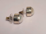 Sterling Silver Pearl Stud Earrings: Cream White Pearl, June Birthstone