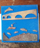 Stone arch bridge Wall Art,  Minneapolis Minnesota housewarming gift, Chester Allen metal art, Mississippi River wall decor