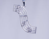 Handmade Sterling Silver Music Note Pendant: Adinkra Symbol Necklace