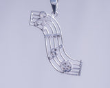Music Inspired Necklace, Sterling Handmade Jewelry called Righteous Root Chord, Unique gift for music lovers, adinkra symbol