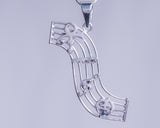 Handmade Sterling Silver Music Note Pendant: Adinkra Symbol Necklace