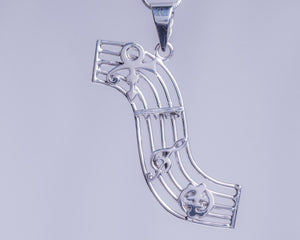 Music Inspired Necklace, Sterling Handmade Jewelry called Righteous Root Chord, Unique gift for music lovers, adinkra symbol