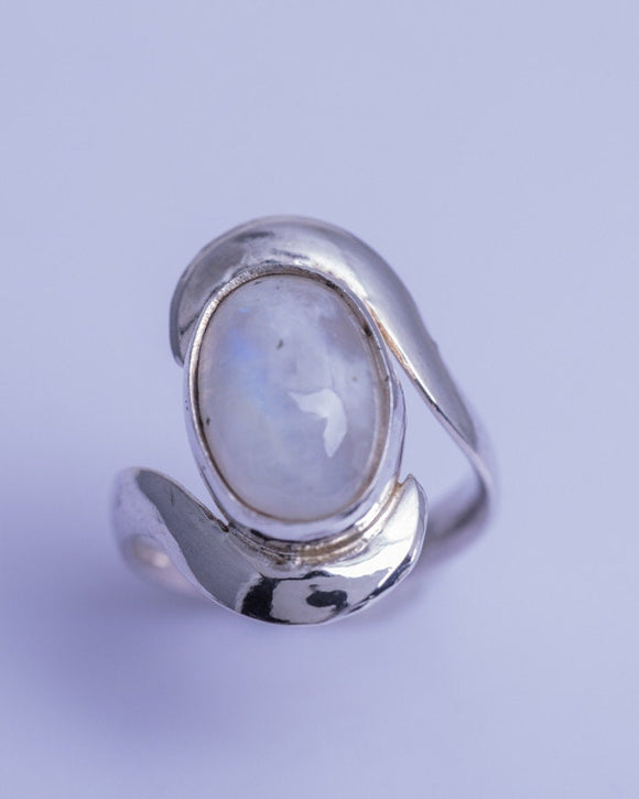 Moonstone ring, gift for new beginnings, sterling silver statement ring, handmade jewelry, moonstone size 7 September birthstone