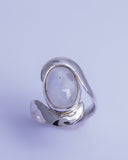 Handmade Sterling Silver Moonstone Statement Ring - Size 7