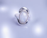 Handmade Sterling Silver Moonstone Statement Ring - Size 7