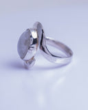 Handmade Sterling Silver Moonstone Statement Ring - Size 8