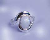 Handmade Sterling Silver Moonstone Statement Ring - Size 8