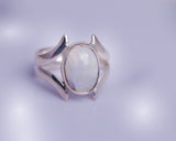 Moonstone ring, gift for new beginnings, sterling silver statement ring, handmade jewelry, moonstone size 8 and a half, September birthstone