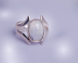 Handmade Sterling Silver Moonstone Statement Ring - Size 8.5