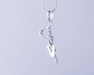 Veterinary medical symbol, sterling silver pendant, handmade jewelry gift for Vet Doctor