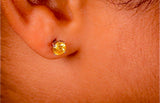 Citrine Sterling Silver Stud Earrings: November Birthstone Jewelry