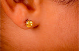 Citrine stud earrings, sterling silver, November birthstone, birthday gift