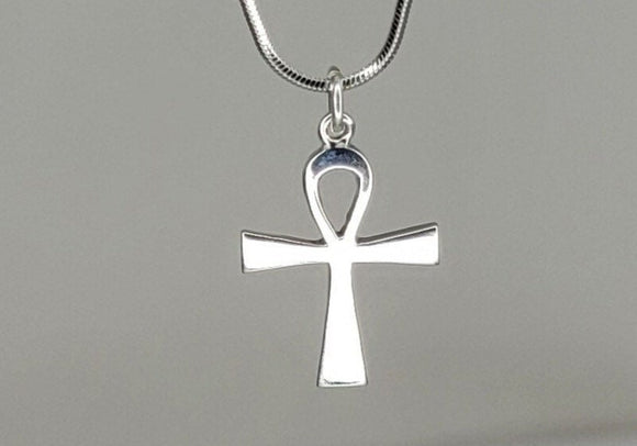 Ankh necklace, sterling silver key of life pendant, Kemetic jewelry, occult, goth gift, feminine energy, eternal life