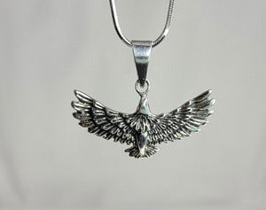 Silver Eagle necklace, sterling silver, bird of prey, handmade jewelry,  gift for him