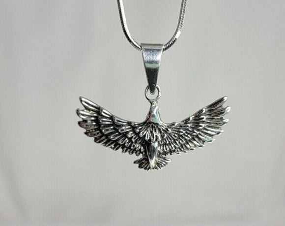 Silver Eagle necklace, sterling silver, bird of prey, handmade jewelry,  gift for him