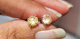 Citrine stud earrings, sterling silver, November birthstone, birthday gift