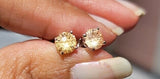 Citrine Sterling Silver Stud Earrings: November Birthstone Jewelry