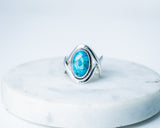 Handcrafted Turquoise Sterling Silver Ring - December Birthstone, Size 9.5